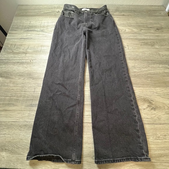Abercrombie & Fitch Denim - Abercrombie & Fitch Jeans Women 27/4S Black Curve Love 90s Relaxed Vegan Leather